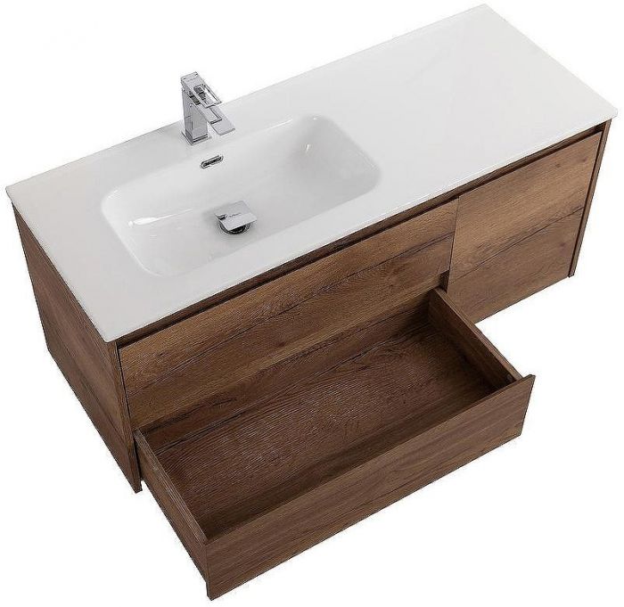 Тумба под раковину BelBagno Kraft 100 L KRAFT-1000-2C-1A-SO-RT-L подвесная Rovere Tabacco