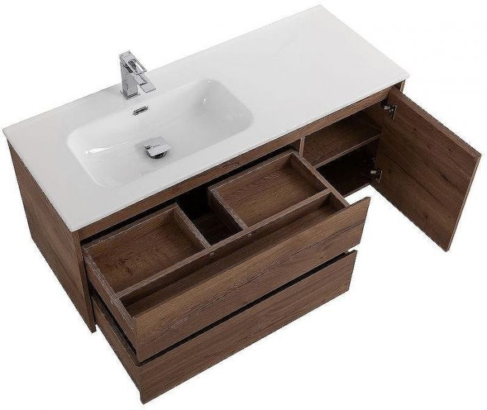 Тумба под раковину BelBagno Kraft 100 L KRAFT-1000-2C-1A-SO-RT-L подвесная Rovere Tabacco