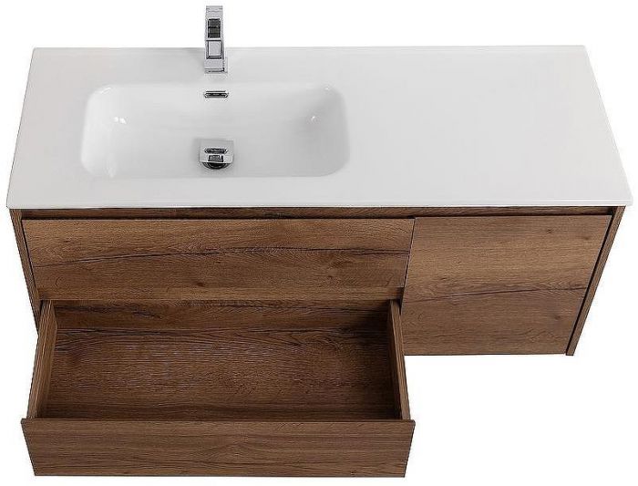 Тумба под раковину BelBagno Kraft 100 L KRAFT-1000-2C-1A-SO-RT-L подвесная Rovere Tabacco