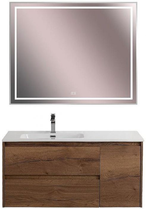 Тумба под раковину BelBagno Kraft 100 L KRAFT-1000-2C-1A-SO-RT-L подвесная Rovere Tabacco