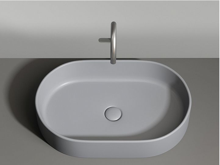 Умывальник CERAMICANOVA Element чаша накладная овальная (цвет Антрацит Матовый) CN6048MH