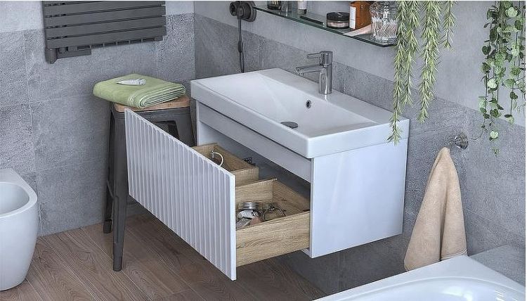 Тумба под раковину Velvex Compo 80 tp.COM.9696.80.1Y подвесная Белая глянцевая