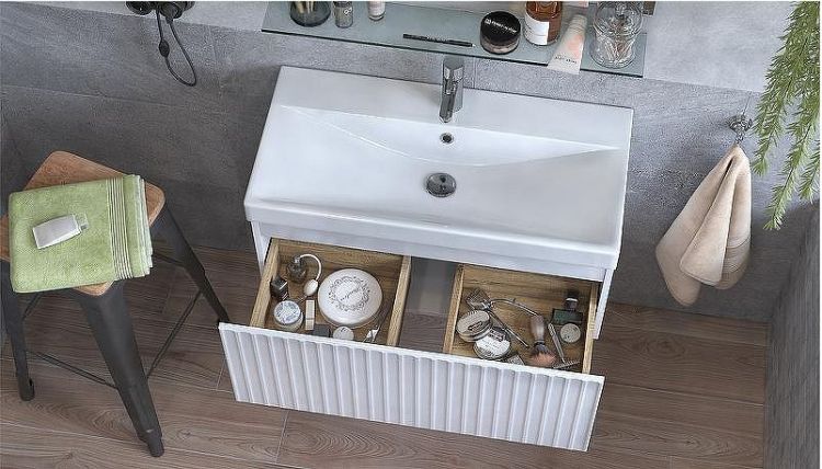 Тумба под раковину Velvex Compo 80 tp.COM.9696.80.1Y подвесная Белая глянцевая