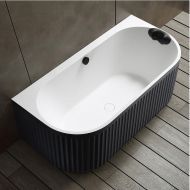 Ванна из искусственного камня Abber Leipzig 170x80 AM9916BW Черно-белая матовая без гидромассажа