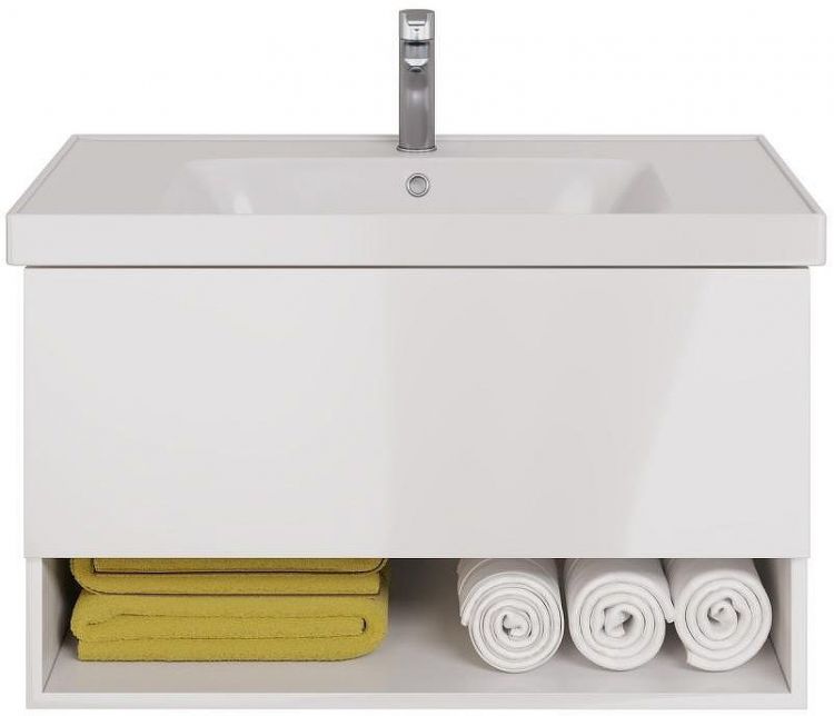 Тумба под раковину Dreja Perfecto 90 99.0808 подвесная Белый глянец