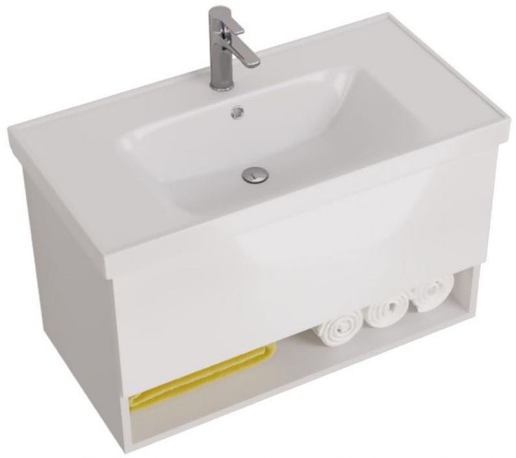 Тумба под раковину Dreja Perfecto 90 99.0808 подвесная Белый глянец