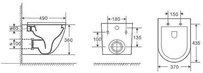 Унитаз Grossman Tornado GR-4455SQ подвесной с сиденьем Микролифт