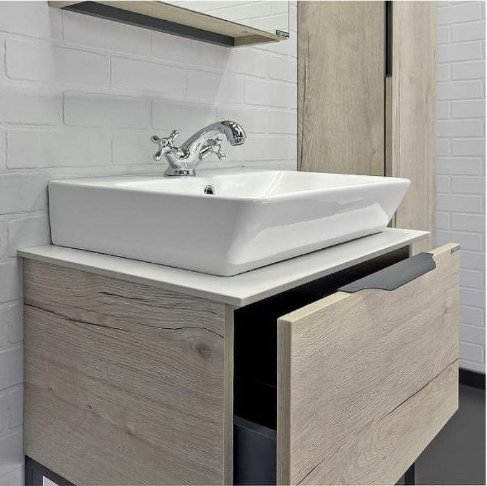 Тумба с раковиной Comforty Порто 60 00-00011395 подвесная Дуб дымчатый