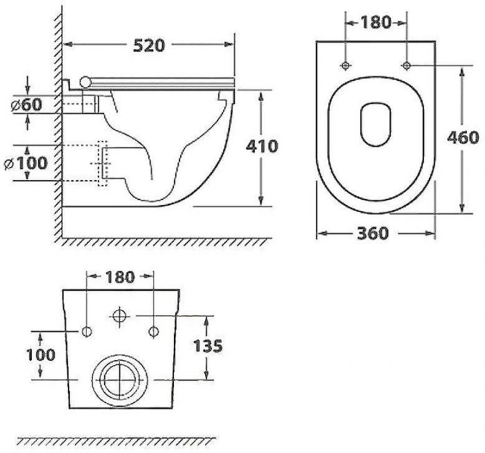 Унитаз Owl 1975 Eld Cirkel-H TOWLT190101 подвесной с сиденьем Микролифт