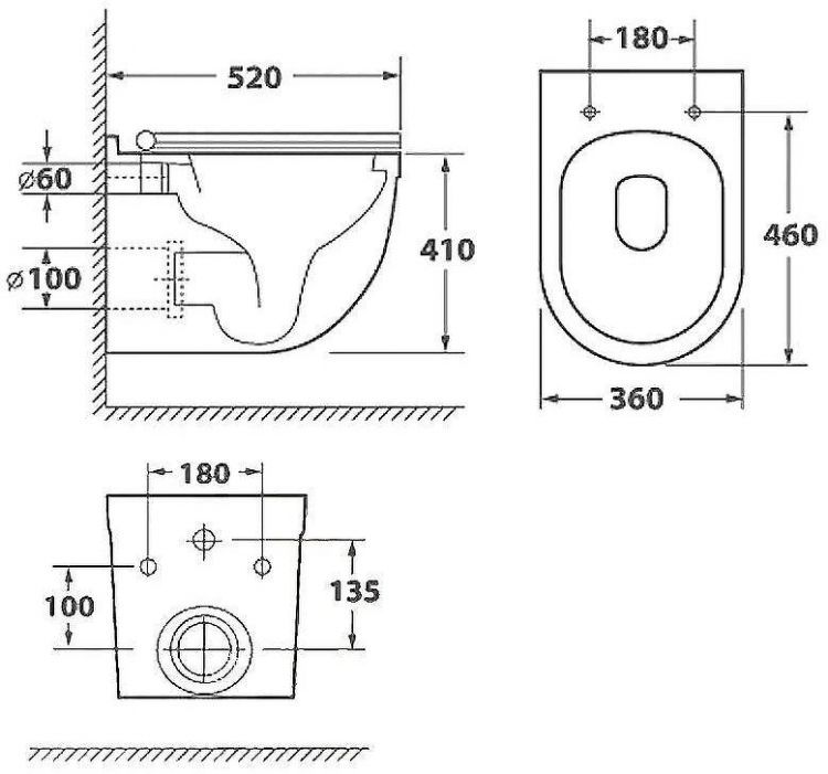 Унитаз Owl 1975 Eld Cirkel-H TOWLT190101 подвесной с сиденьем Микролифт