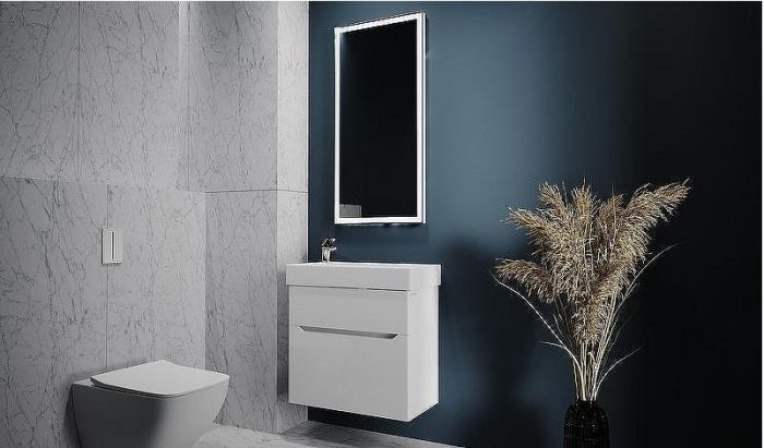 Тумба под раковину Raval Brik 65 Brk.01.65/P/W/RL подвесная Белая