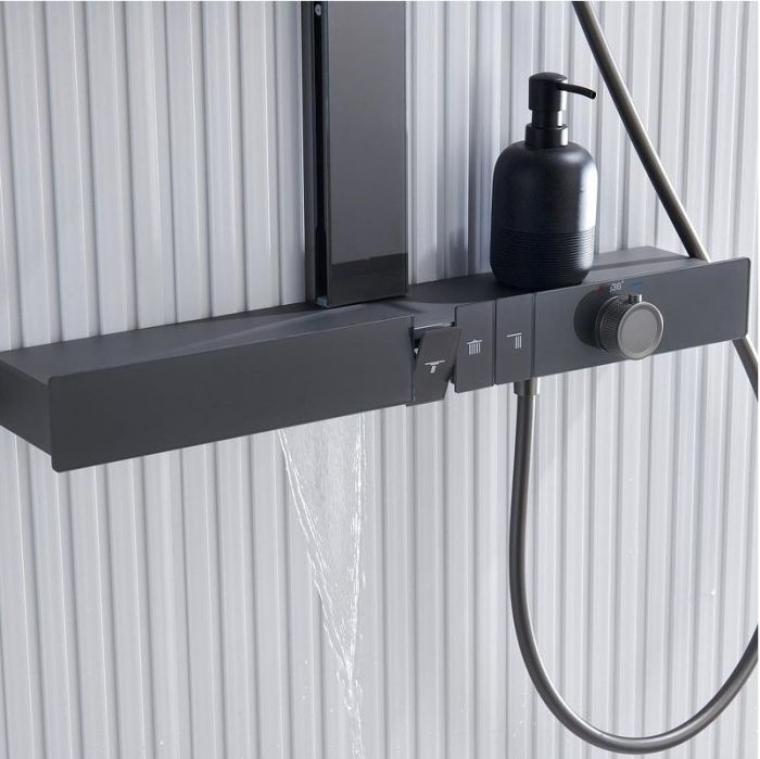 Душевая система Black&White Gravity GH-9005-GM 9005GM с термостатом цвет Gun Metal