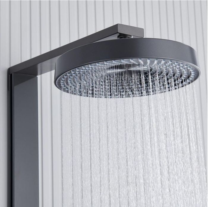 Душевая система Black&White Gravity GH-9005-GM 9005GM с термостатом цвет Gun Metal