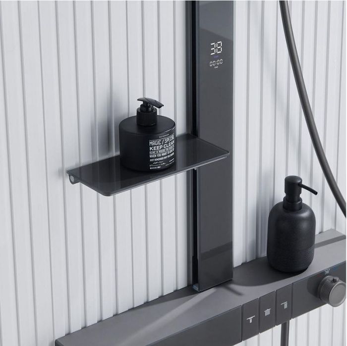 Душевая система Black&White Gravity GH-9005-GM 9005GM с термостатом цвет Gun Metal