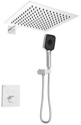 Душевая система Black&amp;White Gravity GH-9101-C 9025GM с термостатом цвет Хром