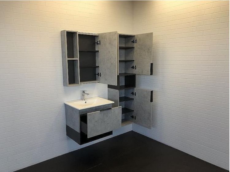 Шкаф пенал Comforty Франкфурт 40 00-00006505 подвесной Бетон светлый