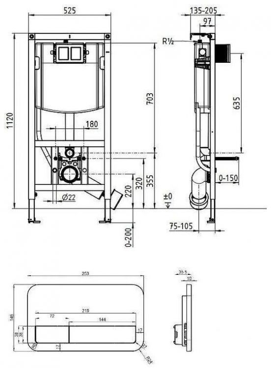 Инсталляция Villeroy&Boch ViConnect 92243068 для унитаза с клавишей смыва цвет Белый