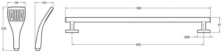 Душевой гарнитур Jacob Delafon EO E99940-CP