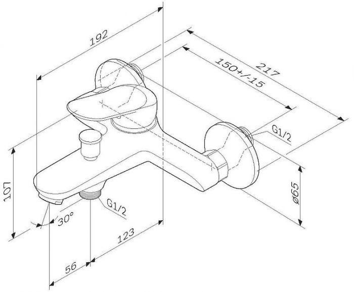 Смеситель для ванны AM.PM Sunny F85C10000 Хром