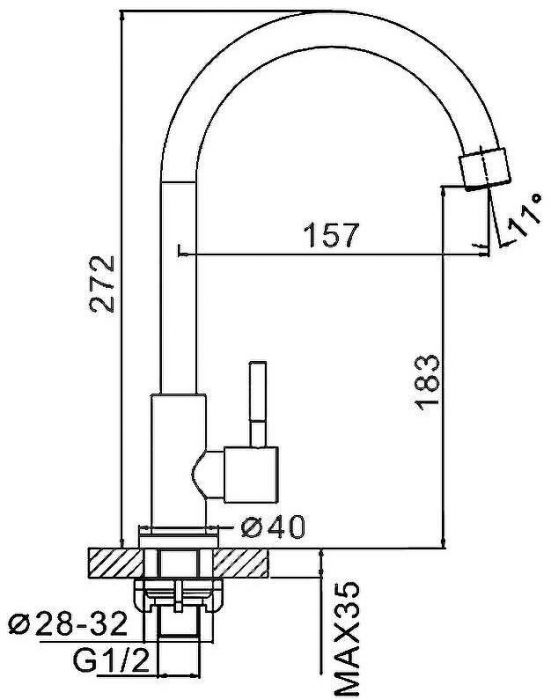 Кран для одного типа воды Frap H899 F41899-6 Сатин