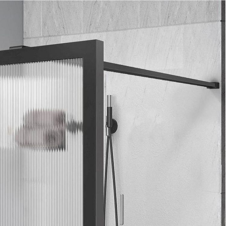 Душевая перегородка Vincea Walk-In 100 VSW-1HP100FLGM профиль Вороненая сталь стекло рифленое