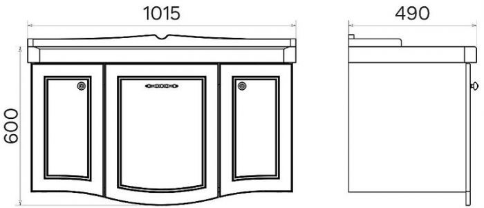Тумба с раковиной Comforty Палини 100 00-00019754 подвесная Белый глянец