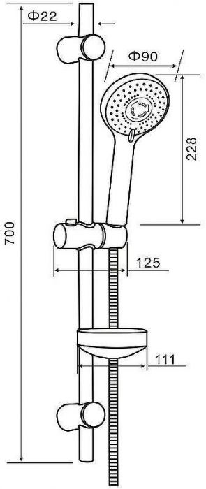 Душевой гарнитур Agger Wave A032 Хром