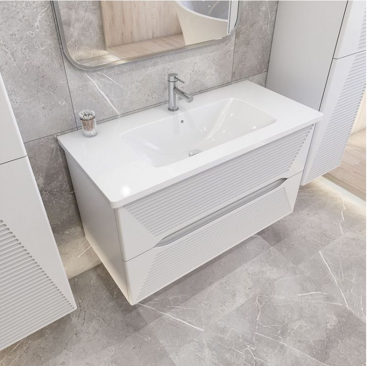 Тумба под раковину Caprigo Modo Terza 100 35615-SF027 подвесная цвет Белый Тумба под раковину Caprigo Modo Terza 100 35615-SF027 подвесная цвет Белый