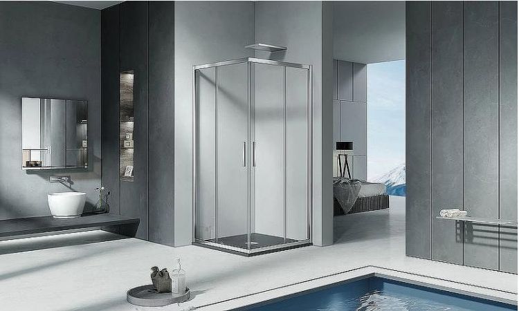 Душевой уголок Good Door Cofe CR-80-C-CH 80x80 КФ00025 профиль Хром стекло прозрачное