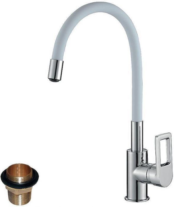 Смеситель для кухни Rossinka Z35-35U-White Хром Белый