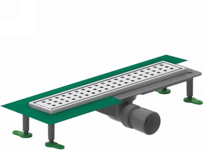 Душевой лоток Ctesi Way Square 80 BK4024150 с решеткой Нержавеющая сталь