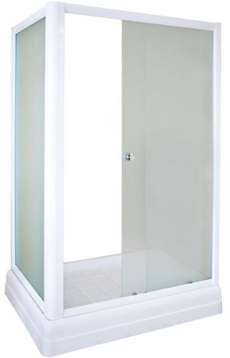 Душевой уголок Radomir Верчелли 121x84 R 1-03-1-2-0-0121 с поддоном профиль Белый стекло матовое