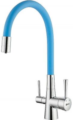 Смеситель для кухни Lemark Comfort LM3075C-SkyBlue Хром Голубой