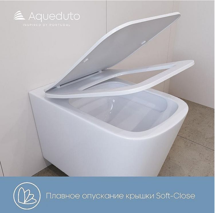 Унитаз Aqueduto Macio Plus MACT0210 подвесной Белый глянцевый с сиденьем Микролифт Унитаз Aqueduto Macio Plus MACT0210 подвесной Белый глянцевый с сиденьем Микролифт