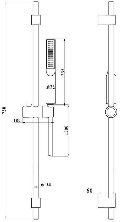 Душевой гарнитур Olive's BD08 цвет Хром