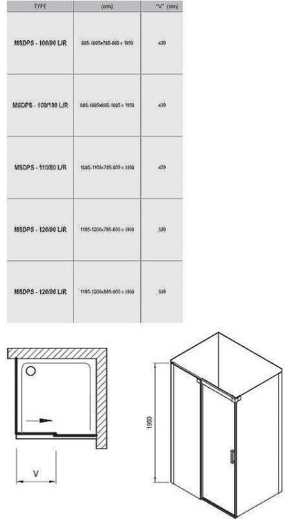Душевой уголок Ravak Matrix MSDPS 110x80 L 0WLD4C00Z1 профиль Хром стекло Transparent Душевой уголок Ravak Matrix MSDPS 110x80 L 0WLD4C00Z1 профиль Хром стекло Transparent