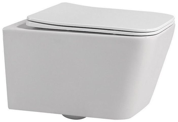 Комплект унитаза Abber Rechteck AC1201-AC0105-AC0120RG с сиденьем Микролифт и клавишей смыва цвет Золото розовое