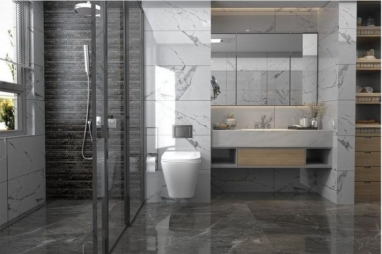 Комплект унитаза Abber Rechteck AC1201-AC0105-AC0120RG с сиденьем Микролифт и клавишей смыва цвет Золото розовое