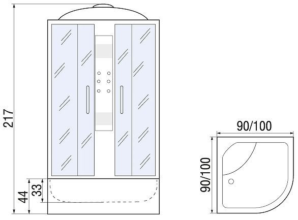 Душевая кабина River Temza 90x90 TH 10000000212 с поддоном