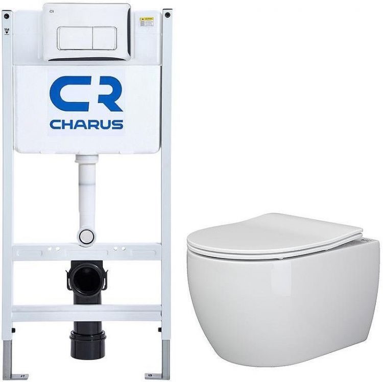Комплект унитаза Ceramicanova Play CN3001 с инсталляцией Charus City CR.200.21.01 с сиденьем Микролифт и клавишей смыва Хром глянцевый Комплект унитаза Ceramicanova Play CN3001 с инсталляцией Charus City CR.200.21.01 с сиденьем Микролифт и клавишей смыва Хром глянцевый