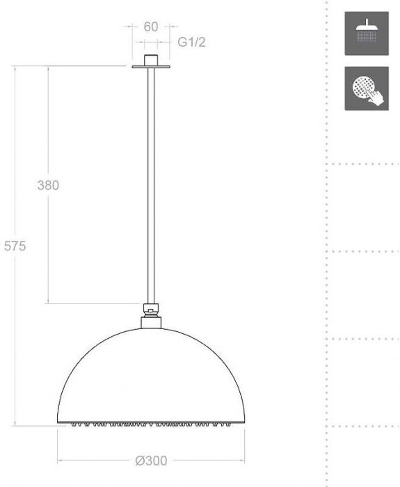 Верхний душ Ramonsoler Hidroterapia RB3V400 Хром