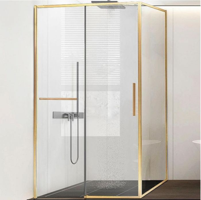 Душевой уголок Vincea Slim Soft 120x100 VSR-1SS1012CLGM профиль Вороненая сталь стекло прозрачное
