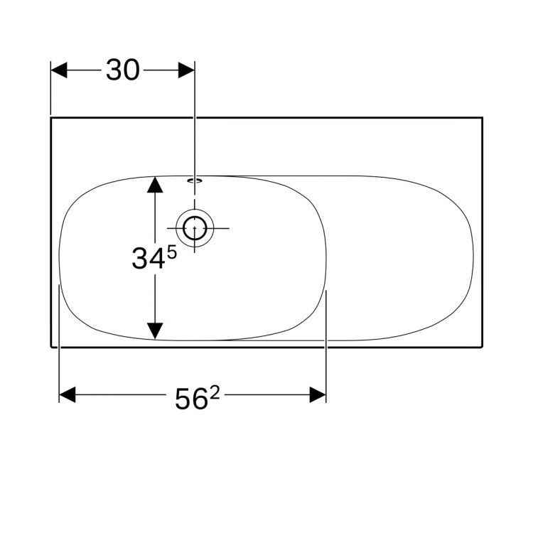 Раковина Geberit Acanto, 500.626.01.2 Раковина Geberit Acanto, 500.626.01.2