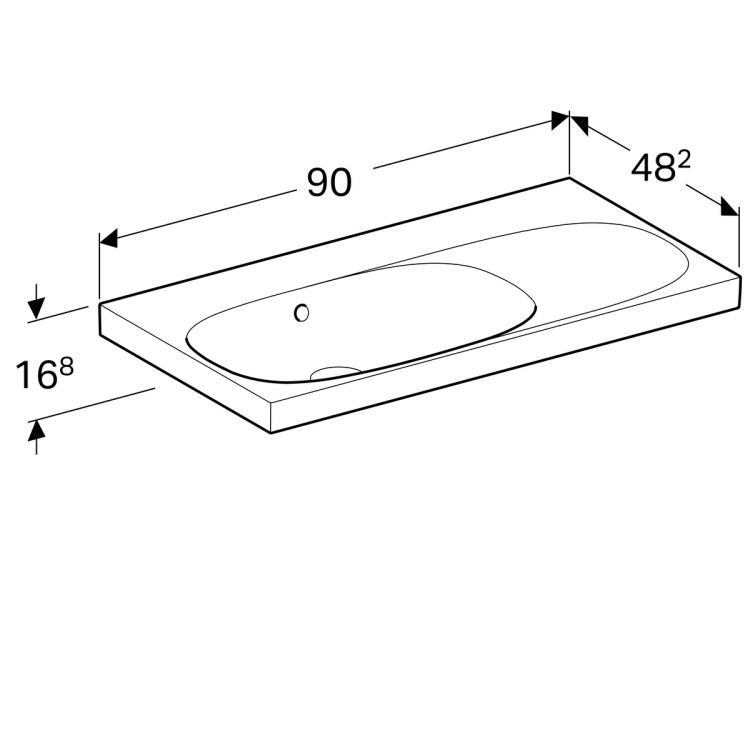 Раковина Geberit Acanto, 500.626.01.2 Раковина Geberit Acanto, 500.626.01.2