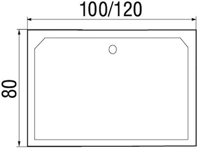 Душевой поддон из АБС-пластика Wemor 100x80 S 10000006110 Белый
