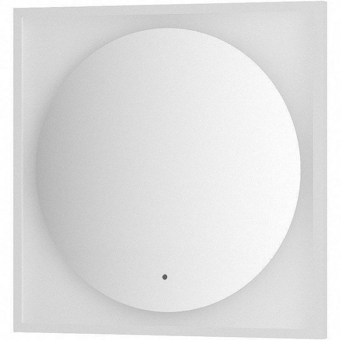 Зеркало Defesto Eclipce 70х70 DF 2237R с подсветкой 15W-3000К/в багетной раме/ИК - выключатель/Теплый белый свет/Белая рама