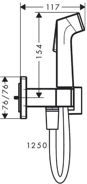 Hansgrohe Bidette E Гигиенический душ со смесителем, держателем и шлангом 125см., цвет: шлифованная бронза