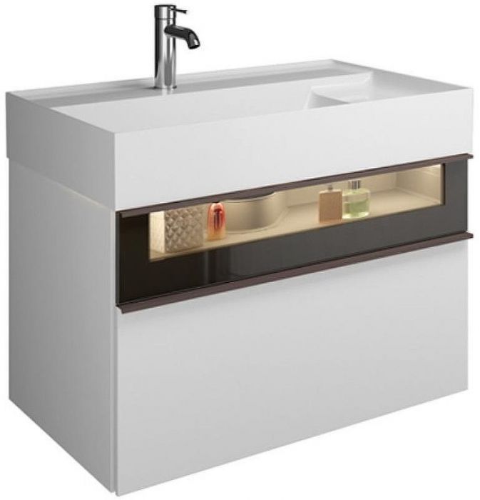 Тумба с раковиной Burgbad Yumo 80 SFMX082 F3193 C0001*1 подвесная Белая