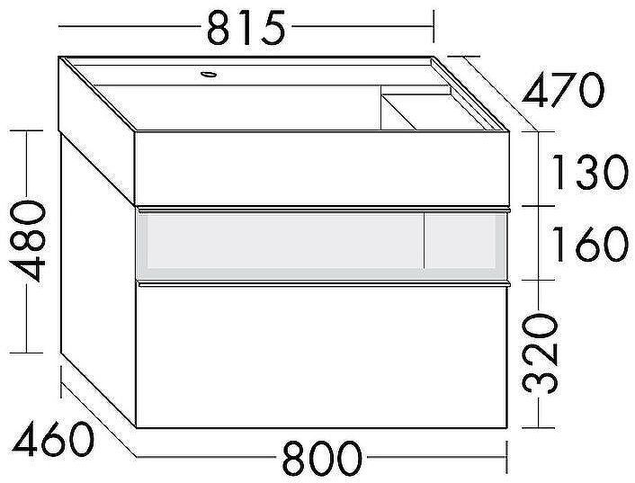 Тумба с раковиной Burgbad Yumo 80 SFMX082 F3193 C0001*1 подвесная Белая