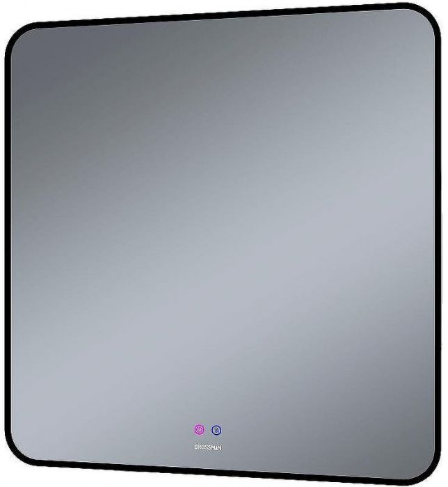 Зеркало Grossman Elegans-норма Black 80 1780802 с подсветкой Черное с сенсорным выключателем и подогревом